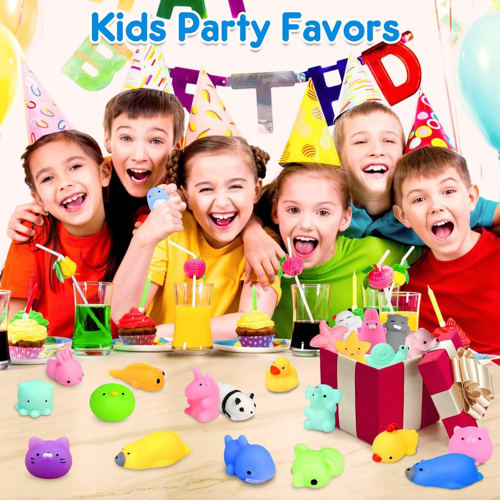 Mochi Squishy Toys  28PCS Animal Mini Squishies Kawaii Party Favors for Kids Cat Unicorn Squishy Squeeze Stress Relief Toys Goodie Bags Novelty Toy Easter Gifts for Boys Girls Adults, Random