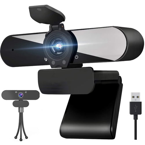 1440P HD Webcam with Microphone, Streaming Computer Web Camera USB PC Desktop Laptop Webcam with Stand/Privacy Cover/Tripod Stand, Autofocus, Noise Reduction for Video Calling/Zoom/Meeting