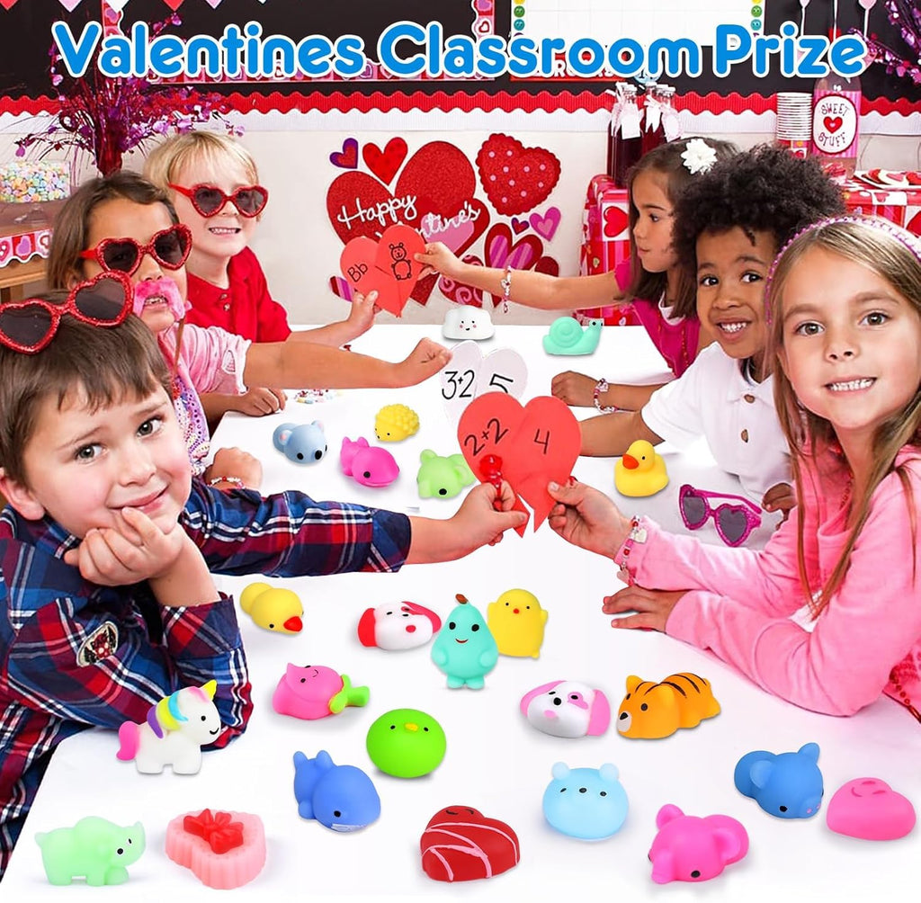 Mochi Squishy Toys  28PCS Animal Mini Squishies Kawaii Party Favors for Kids Cat Unicorn Squishy Squeeze Stress Relief Toys Goodie Bags Novelty Toy Easter Gifts for Boys Girls Adults, Random