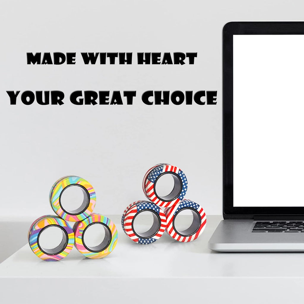 Magnetic Rings Fidget Toy Set for ADHD Management