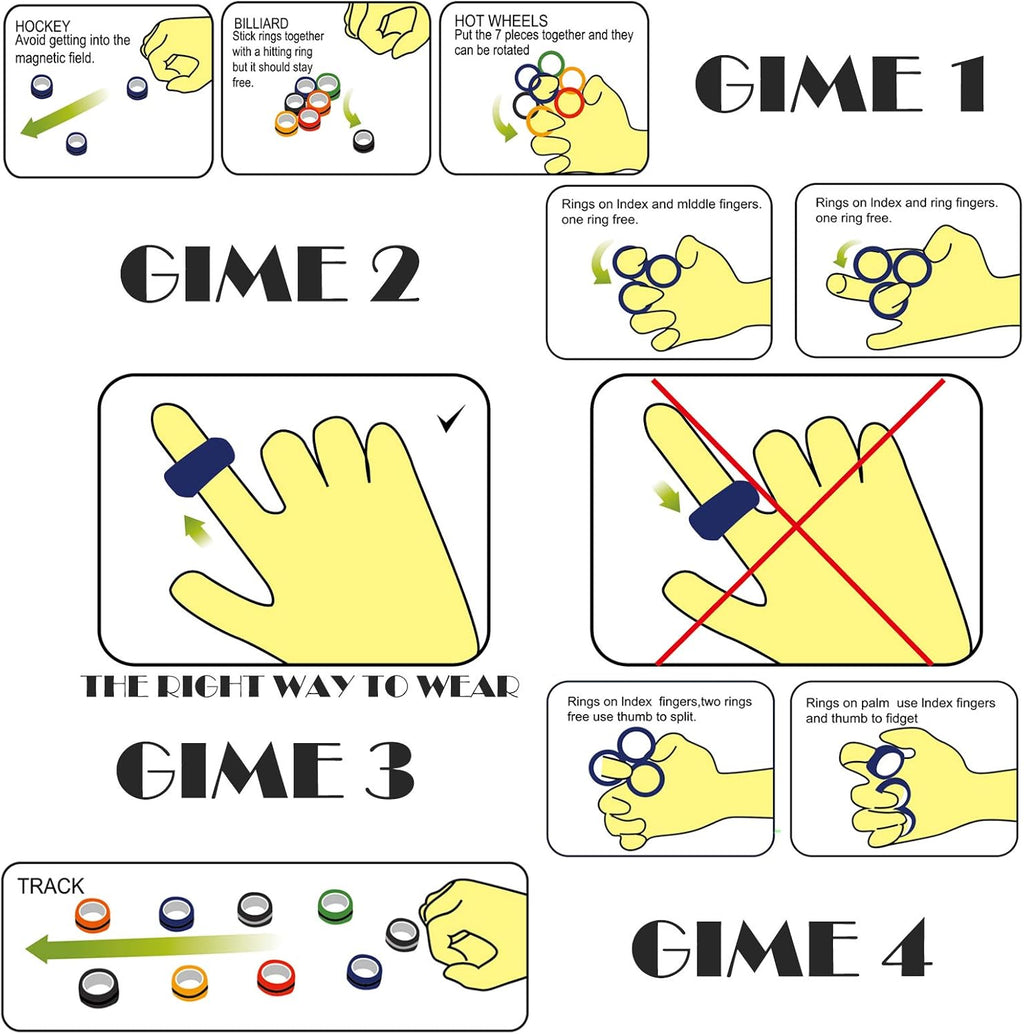 Magnetic Rings Fidget Toy Set for ADHD Management